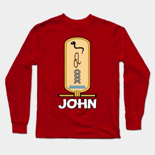 JOHN-American names in hieroglyphic letters-JOHN, name in a Pharaonic Khartouch-Hieroglyphic pharaonic names Long Sleeve T-Shirt